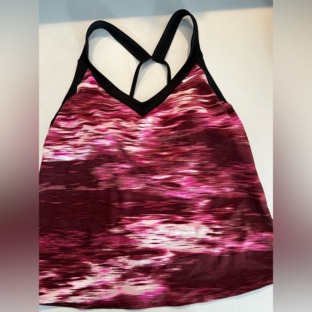 Nike Pink and Black Strappy swim Tank Top